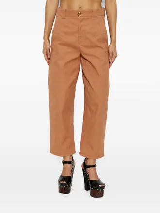 Chlo&eacute; Cotton Barrel Trousers - Camel