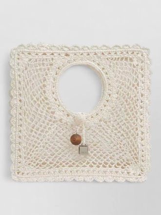 Jacquemus petite square crochet tote bag round handle
