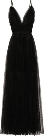 Dolce & Gabbana flocked tulle gown - women - Polyamide/Polyester - 42 - Black