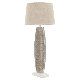 Dmora L&aacute;mpara De Mesa Falekaza, Necesita 1 Bombilla, Casquillo E27, Pantalla, Beige
