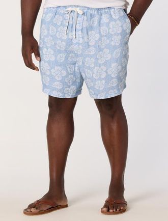 Vineyard Vines Big & Tall Surfside Pull-On Linen Shorts V2 in Floral Coastline at Nordstrom, Size 3X Big