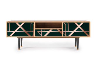 StoryZ Mueble de TV verde 2 cajones y 1 puerta L 170 cm