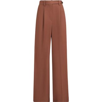 Brunello Cucinelli Fluid twill wide trousers with monili in Red at Nordstrom, Size 38 It