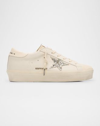 Golden Goose Hi Star Leather Glitter Low-Top Sneakers
