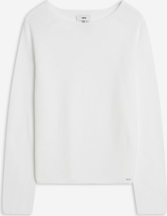 Cinque Strickpullover CINQUE CIELLA_LS, Damen, Gr. XXL (44), wei&szlig;, Strick, Obermaterial: 100% Baumwolle, unifarben, regular fit normal, Rundhals, abgesteppte