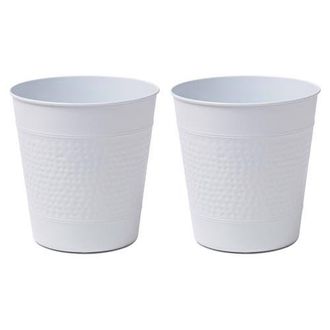 Happimess Riley Modern Classic Hammered Steel Accent 2 Gal Waste Bin in Matte White at Nordstrom