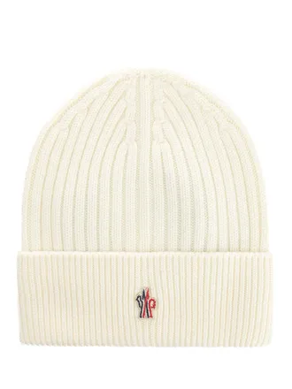 Moncler Wool Hat Cappelli Bianco-Uomo