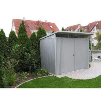 BIOHORT caseta cobertizo metalica avantgarde xxl color plata metalizada puerta estándar