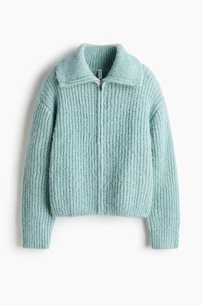 H&M Zip-through Cardigan in Light Turquoise at Nordstrom, Size X-Small