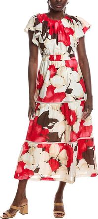 Anne Klein Flutter Sleeve Tiered Maxi Dress