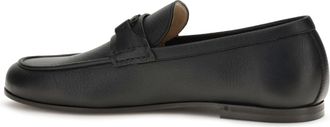 Valentino Garavani Mens Loafers Vlogo Signature Black Leather Deer