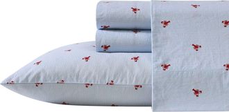 Nautica Lobster Walk Blue Queen Sheet Set