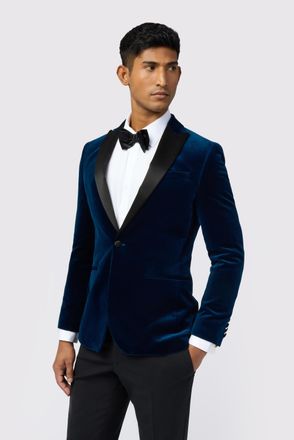 Ted Baker Mens Slim Fit Teal Velvet Jacket Cotton - Size 48 (Chest)