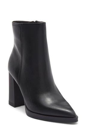 Steve Madden Harden Pointed Toe Bootie in Black Leather at Nordstrom Rack, Size 11