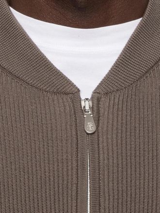 Brunello Cucinelli Mens Ribbed Zip-Fastening Cardigan Ss26 M