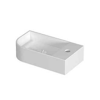 Bernacchini Trevi Fontein - 40x22x10cm - 1 kraangat - links afgerond - porselein - glans wit