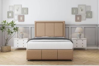 Comfort Beds Savoy Dumfries Divan Set No Drawers-26 Headboard-Footboard in Light Brown | Size: Super King