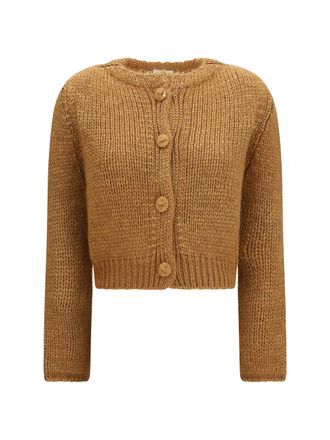 Forte_Forte Womens Chunky Knit Cardigan With Buttons Heliodore Silk Sweater