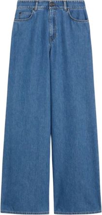 Max Mara Vega Wide Jeans - Dames - Loose Fit Jeans - Blauw - XS - Katoen - Jeans