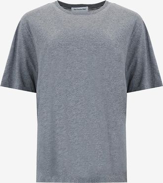 Frankie Shop Meliertes Rundhalstrikot-T-Shirt Harper