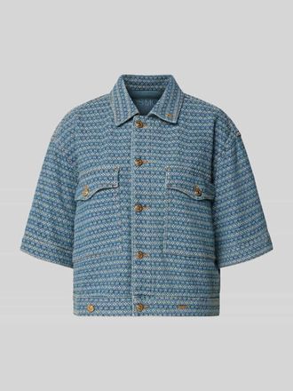 Mos Mosh Relaxed Fit Jacke in Denim-Optik mit Brusttaschen Modell Ebba in Blau, Gr&ouml;&szlig;e XS