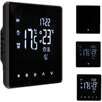 OEM Termostato Programable Con Pantalla T&aacute;ctil Lcd Para Calefacci&oacute;n El&eacute;ctrica Por Suelo Radiante En La Oficina O El Hogar - Negro