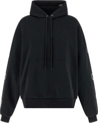 Balenciaga Hoodies & sweatvesten, Dames, Zwart, XS, Katoen, Cursive Oversized Hoodie