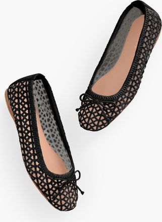 Talbots Blaine Soft Sole Loopy Woven Ballet Flats - Black - 10 1/2 M Talbots