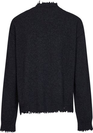 Uma Wang Mens Crewneck Cashmere Sweater Dark Grey