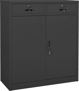 vidaXL Armario De Oficina De Acero Gris Antracita 90x40x102 Cm Vidaxl