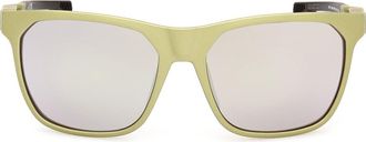 adidas 55mm Navigator Sunglasses in Light Green /Green Mirror at Nordstrom