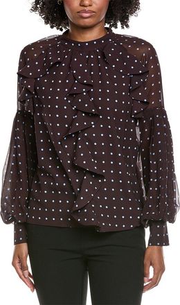 Gracia Front Ruffle Balloon Sleeve Blouse