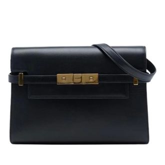 Saint Laurent Pre-owned Manhattan Schoudertas - Dames - Pre-owned - Zwart - Maat: ONE Size Leer