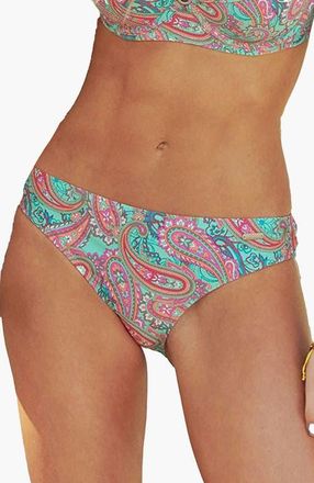 Lascana Womens Paisley Print Classic Bikini Bottom in Mint Printed at Nordstrom, Size 12
