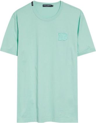 Dolce & Gabbana Logo Cotton Jersey T-Shirt in V0234 Verde Acqua at Nordstrom, Size 46 Us