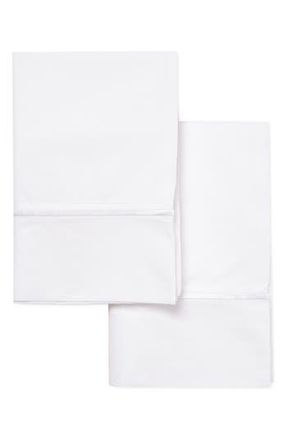 Melange Home Single Embroidered Line 300 Thread Count 100% Cotton Pillowcases in White at Nordstrom Rack, Size Standard