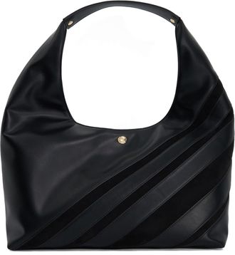 Dune London Womens Accessories Dellaware - Stripe-Detail Shoulder Bag - Black - One Size