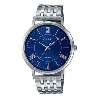 Casio Casio Dress Classic Analog Watch Silver Royal Blue MTP-B110D-2AV