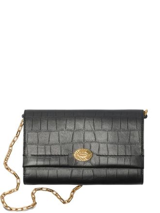 Burberry Cotswolds chain strap wallet - women - Lambskin/Cotton/Polyester/Cotton/Polyurethane - OS - Black