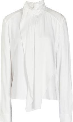 8 by YOOX VISCOSE TIE-NECK BOW BLOUSE
