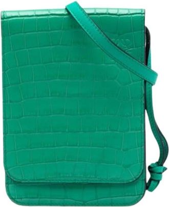 Loewe Pre-owned Embossed Leather Crossbody Bag - Dames - Vintage Schoudertas - Groen - ONE Size - Leer - Vintage