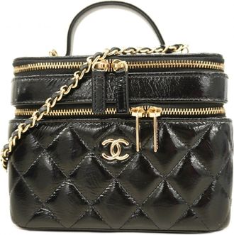 Chanel Black Leather Vanity Bag (Pre-Owned)