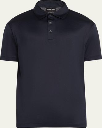 Giorgio Armani Mens Luxe Jersey Polo Shirt