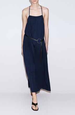 Mango A-Line Lyocell Dress in Dark Blue at Nordstrom, Size 4