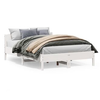 Berkfield Home Bed Frame without Mattress White 120x200 cm Solid Wood Pine | Size: Small Double