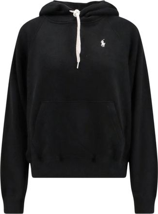 Polo Ralph Lauren Felpa con cappuccio - Dames - Hoodies - Zwart - L - Katoen - Hoodies & sweatvesten