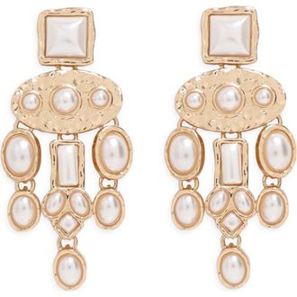 Petit Moments Dusk Statement Drop Earrings in Gold/Pearl at Nordstrom