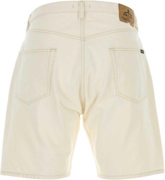 Prada Cotton Denim Bermuda Shorts - White