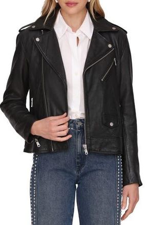 Avec Les Filles Leather Moto Jacket in Black at Nordstrom Rack, Size Medium
