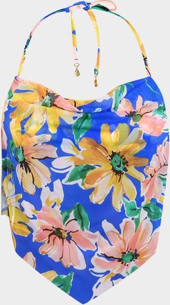 Sunshine 79 Sunflower Cowl-Neck Midkini Swim Top